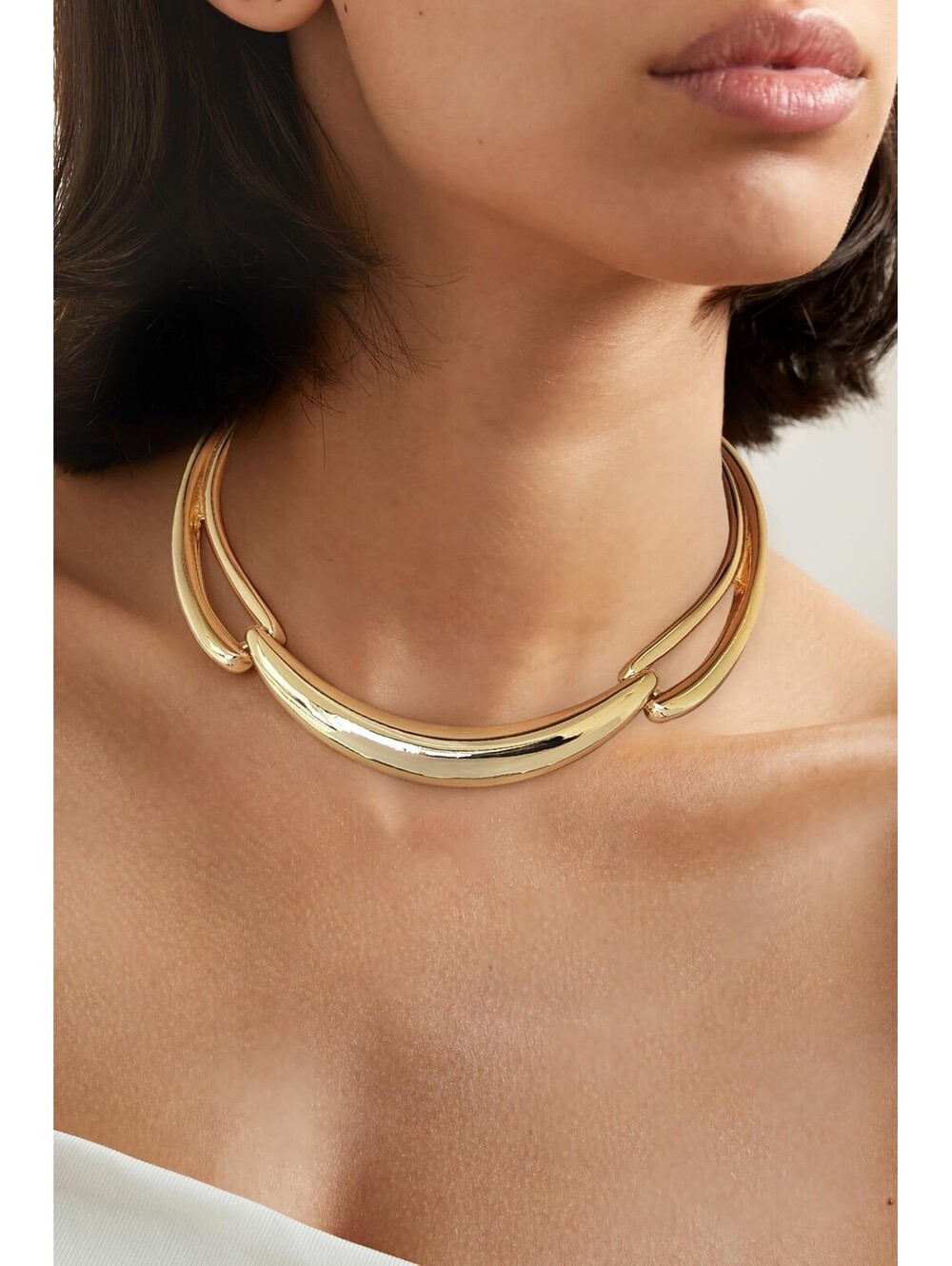 Gold Chunky Choker Collar Necklace for Women Adjustable